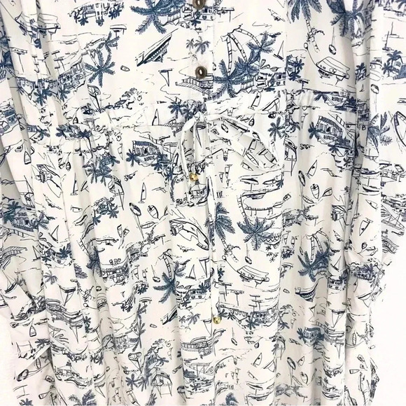 NWT Boamar Blue White Zain Village Blue Maxi Dress, Size Extra Small/Small - Picture 5 of 11